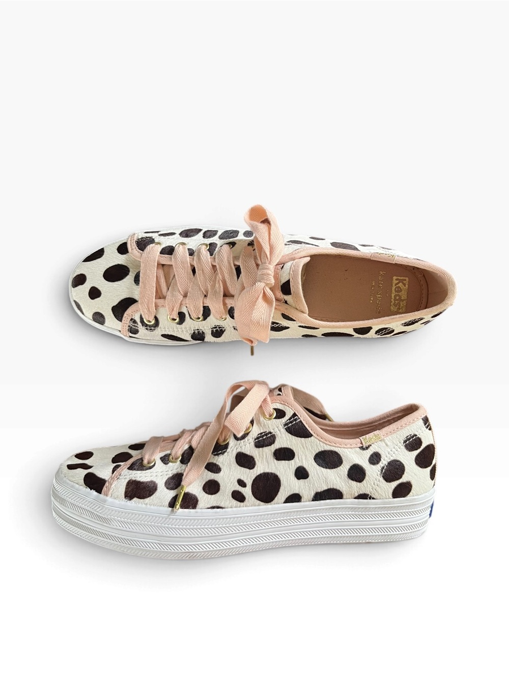 Keds Women's Dalmatian Spot Platform Sneakers with Blush Trim